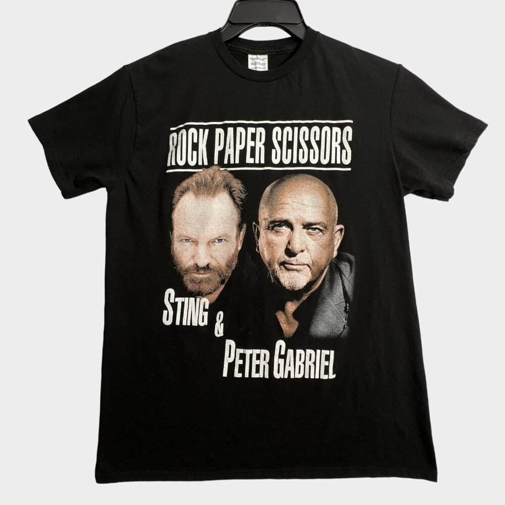 Sting & Peter Gabriel 2016 Concert Tour T Shirt Mens Large Black Band Rock Tee